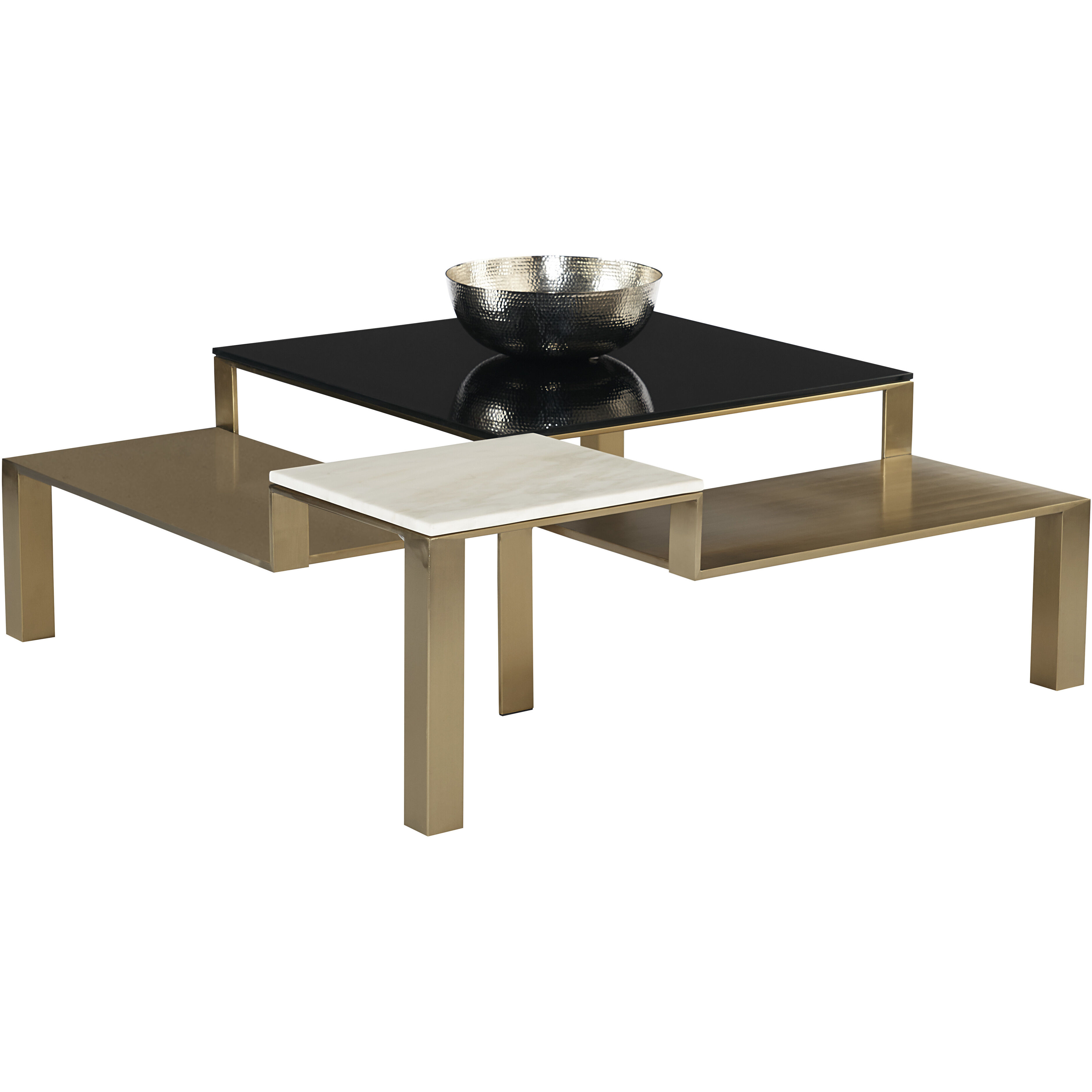 Saber 48 X 48 inch Black / Champagne Gold Coffee Table